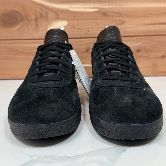 Adidas‎ Gazelle Originals Triple Black Suede Leather Sneakers Mens Shoes size 9 - Picture 6 of 14